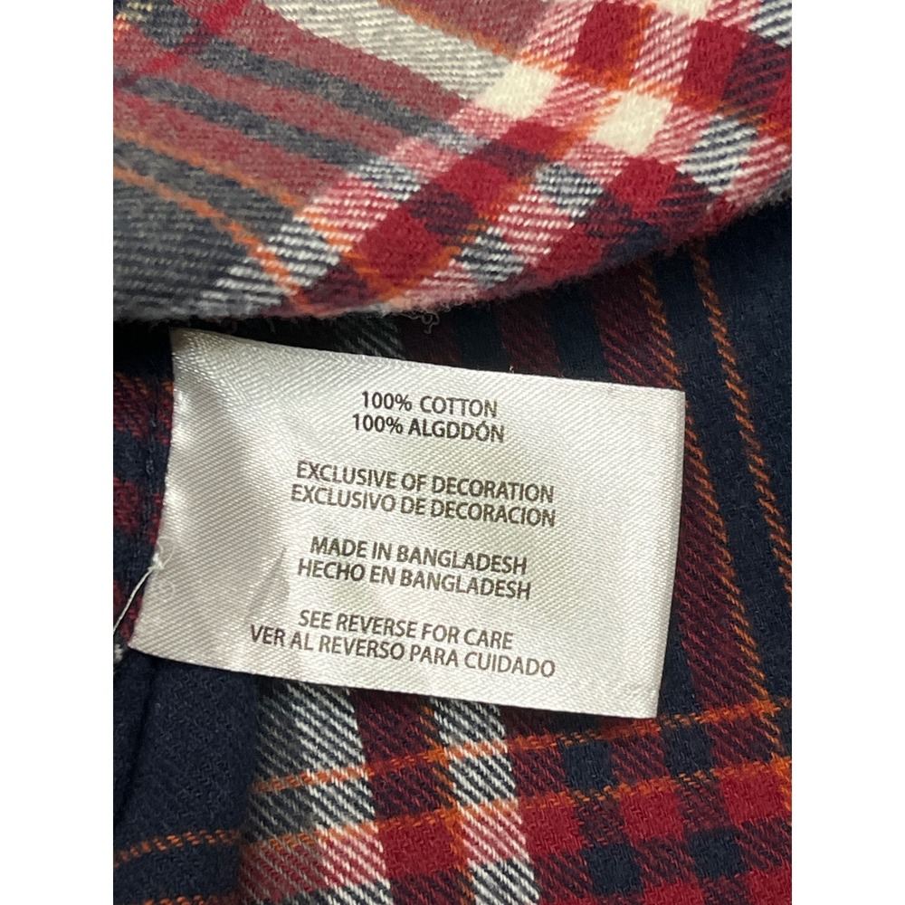 Woolrich Mens XL Plaid Flannel Shirt Navy Blue Red Grey Cotton Button Down - Picture 7 of 7